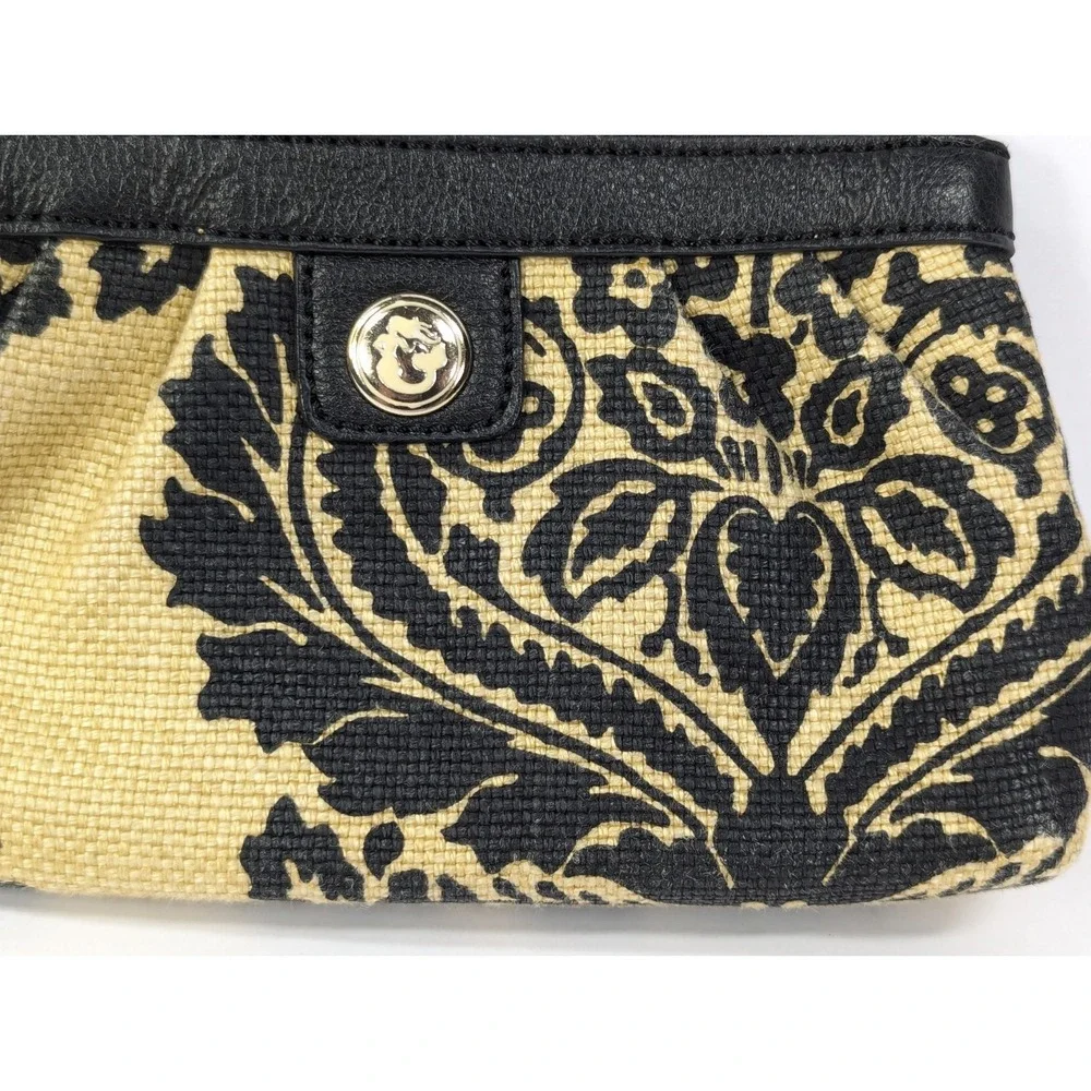 Spartina 449 Daufuskie Island Natural Linen‎ Fall Floral Wristlet Clutch w/Strap